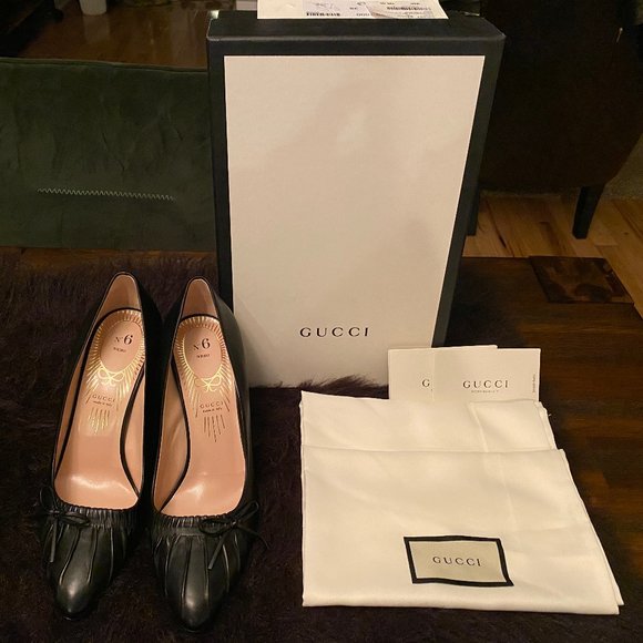 BRAND NEW!!!! GUCCI NAPPA LEATHER CHARLOTTE HEELS - Picture 3 of 7